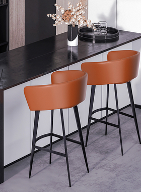 吧台椅轻奢简约高脚凳欧式吧台凳家用意式吧椅设计师款老板椅7167