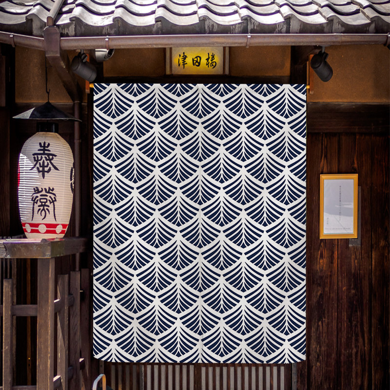 日式和风饭店厨房门帘厕所隔断帘门头装饰挂布料理店寿司店半帘子