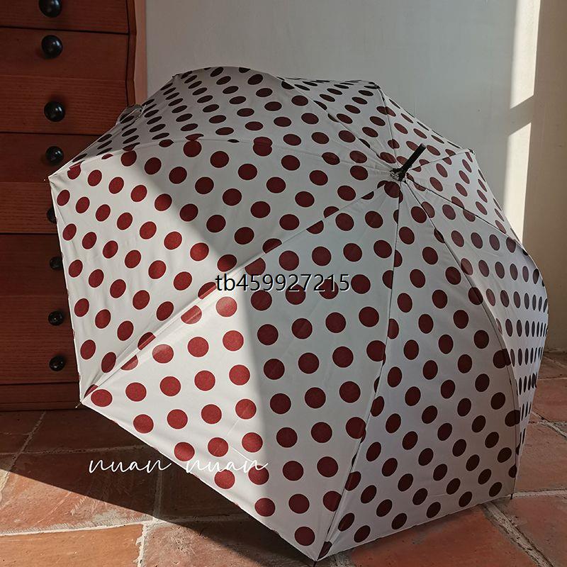 长柄伞女复古大波点直杆