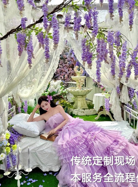 仿真紫藤花假花紫罗兰吊顶花藤