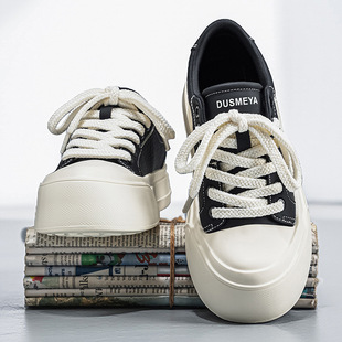 新款百搭包头小白鞋个性韩版内增高厚底男士运动潮鞋舒适软底板鞋