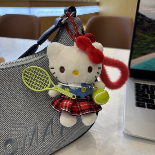 网球挂件可爱hellokitty毛绒玩偶网球周边礼物网球比赛纪念品