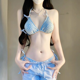 高级 性感辣妹海边防晒度假分体聚拢罩衫 新款 温泉比基尼泳衣女泰式