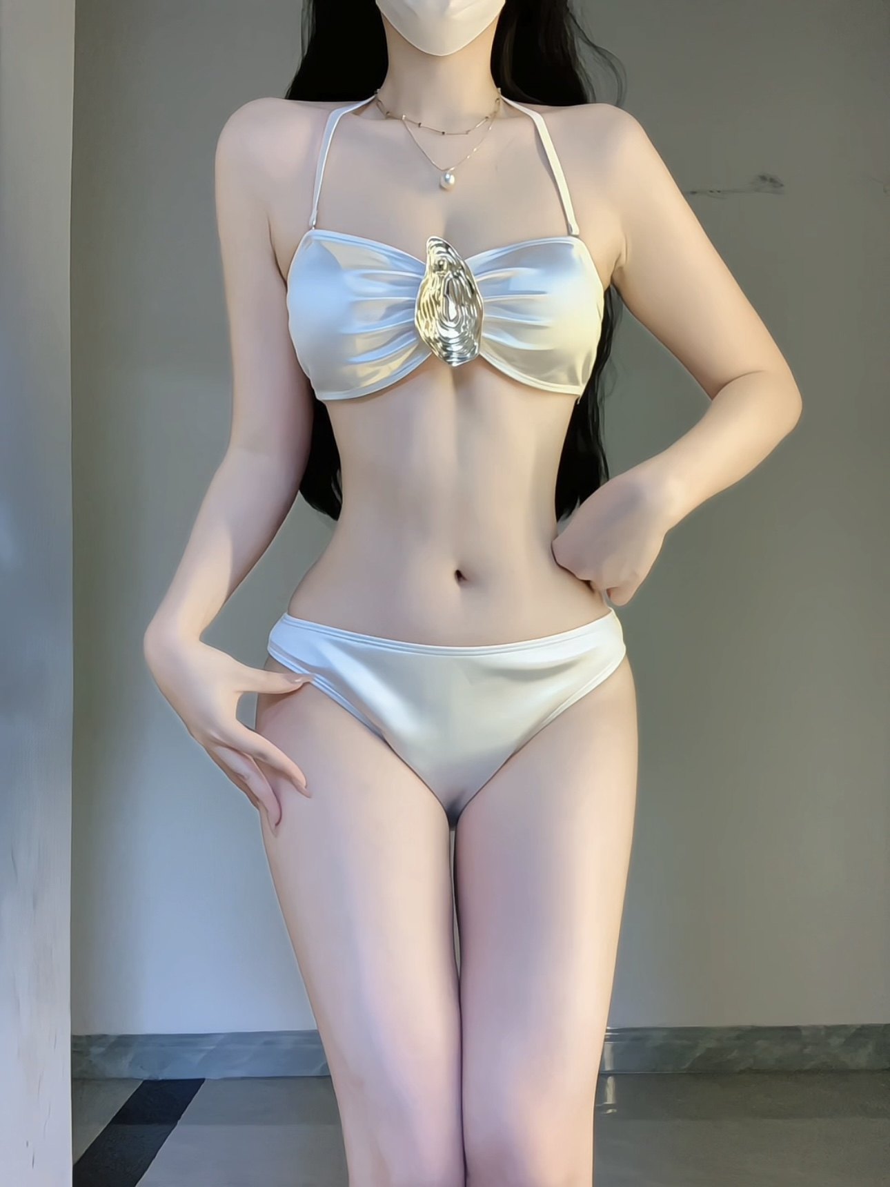 sexy Bikini Swimsuit Long Skirt Three-Piece Seaside Vacation Swimsuit for Women Classy Pure Desire Niche style Classy 2025