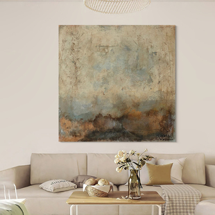 NF.ART原创手绘《游方》侘寂风客厅玄关背景墙艺术肌理设计师油画