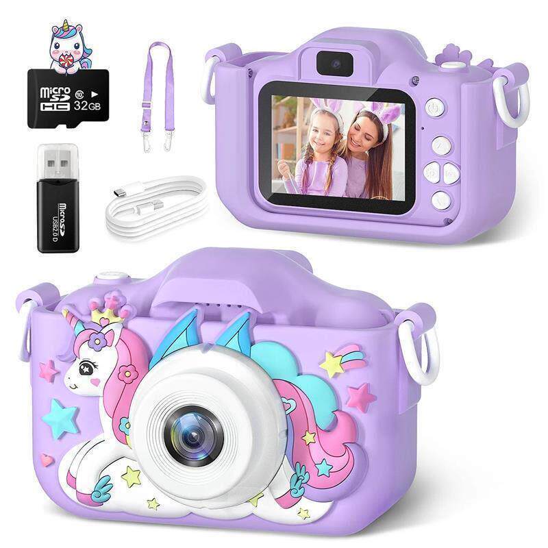 Kids Camera Toys Purple Unicorn for Girls Boys Gift Childre