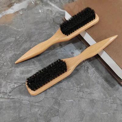 Boar Bristle Slick Back Hair Brush for Sleek Ponytail Bun &