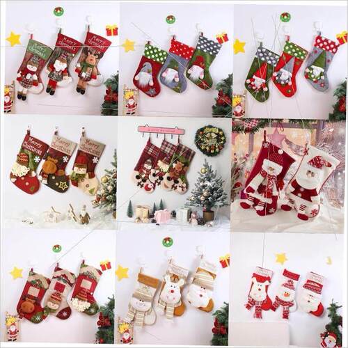 Christmas stocking gift bag Santa Claus candy bag pendant