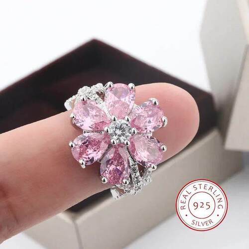 Exquisite Colorful Zircon 925 Silver Ring Women for Ring Fas