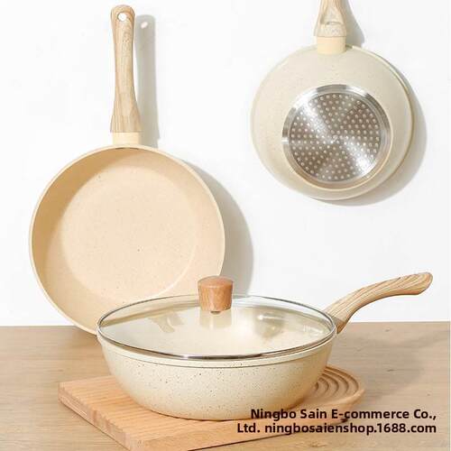 Medical stone non-stick wok household non-stick frying pan