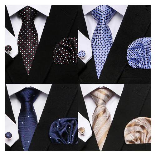 Fashion Brand Festive Present Tie Pocket Squares Cufflink Se