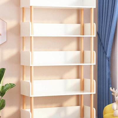 Bookshelf wooden student study multi-layer storage bookcase