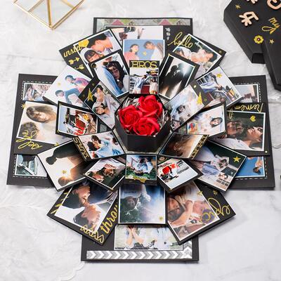 Photo Album Box DIY Scrapbook Lovely Surprise Explosion Coup