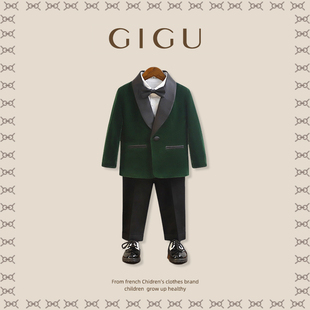 男童表演服高端合唱服校园服丝绒套装 周岁礼服男宝宝秋季 小西装