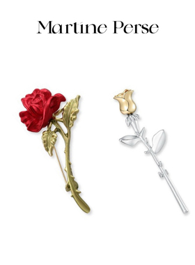 MartinePerse 「璟瑜系列」设计感轻奢玫瑰花胸针西服装别针配饰