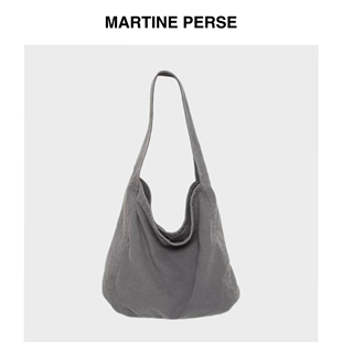 Martine 「游尘系列」水洗帆布大容量通勤休闲斜挎单肩包 Perse