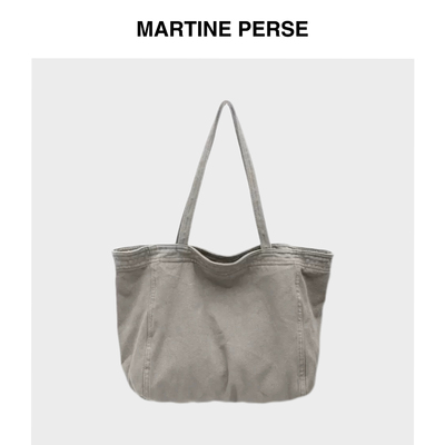 Martine Perse 「游尘系列」水洗帆布大容量通勤休闲手提单肩包