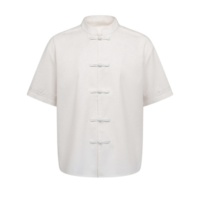 新中式国风盘扣刺绣休闲短袖衬衫