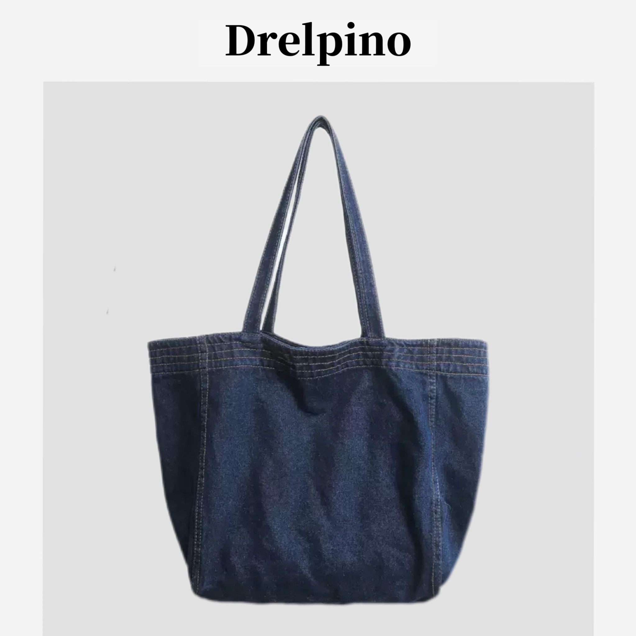 Drelpino「浅行」水洗做旧牛仔大容量单肩包休闲通勤手提包