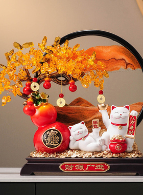 新中式葫芦招财猫流沙画摆件