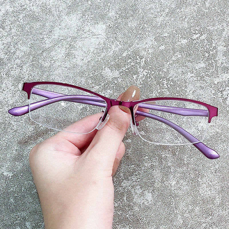 防蓝光辐射半框近视眼镜女有度数韩版潮圆脸眼镜框平光镜大脸显瘦,ZIPPO/瑞士军刀/眼镜,定制成品光学镜,淘宝优惠券,粉丝福利购,淘宝优惠卷