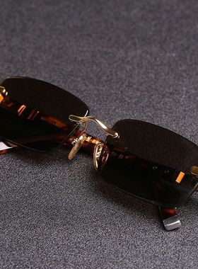 原石眼镜仿石头水晶无框男士高档正品镜护目水晶男清凉太阳镜