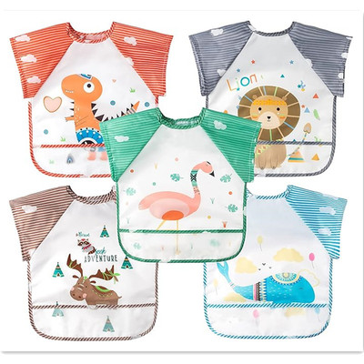 工厂婴儿童罩衣反穿衣防水宝宝罩衣免洗吃饭衣围兜围嘴画画衣短袖