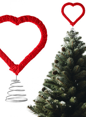 亚马逊新款红色爱心圣诞树顶装饰情人节婚礼圣诞节日派对装饰道具
