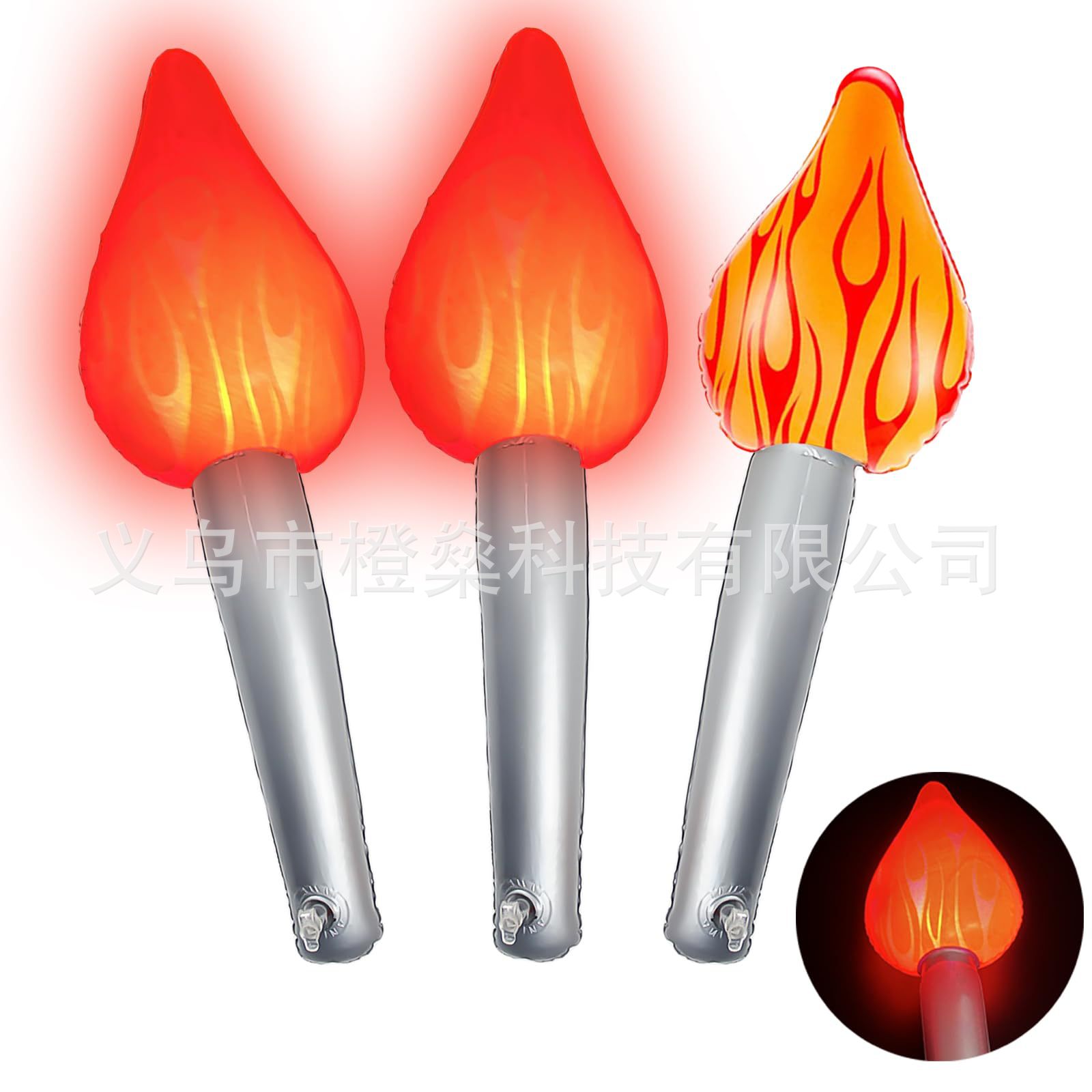 LED灯pvc加厚充气火炬万圣节Cosplay假火炬聚会装饰运动竞赛