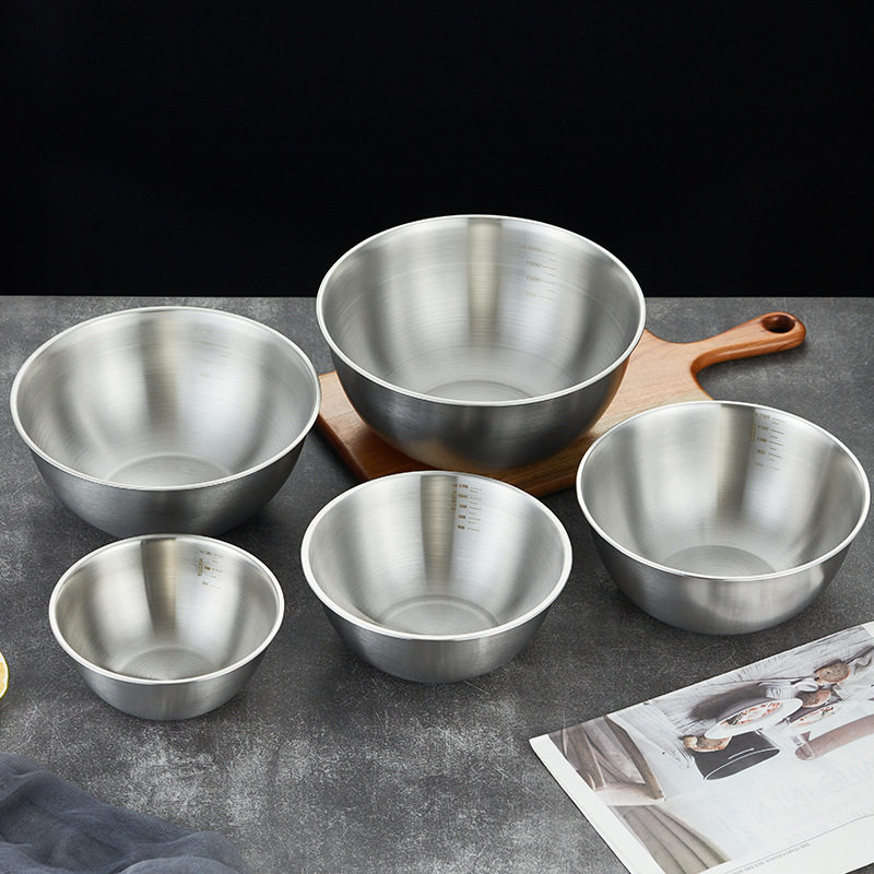 不锈钢冷面碗带刻度水果沙拉碗料理盆饭碗拉面碗打蛋盆汤碗和面盆,家庭/个人清洁工具,坐浴盆,淘宝优惠券,粉丝福利购,淘宝优惠卷