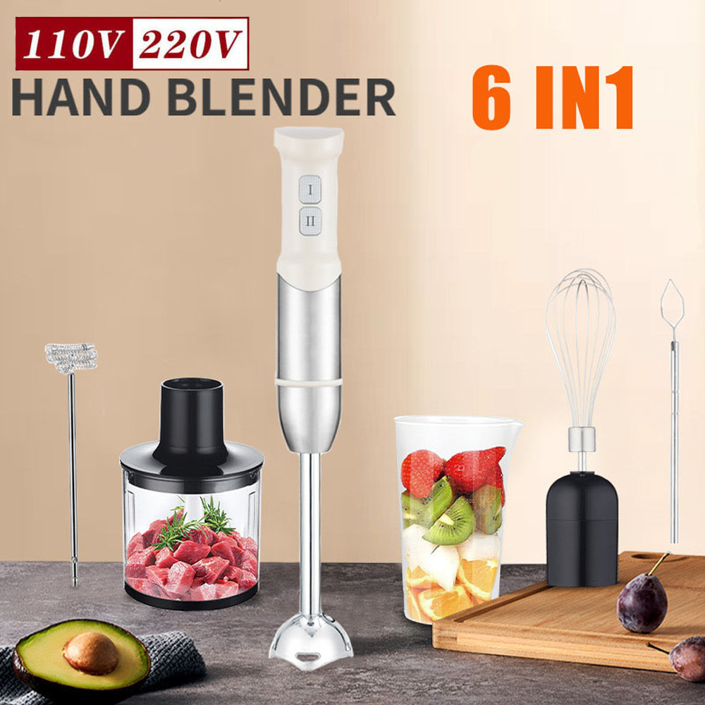 六合一电动搅拌棒婴儿辅食机手持料理棒蒜泥机起泡器打奶器打蛋器