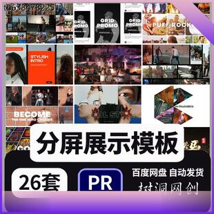 PR分屏预设插件vlog视频剪辑二三四六九十六多屏创意效果模板素材