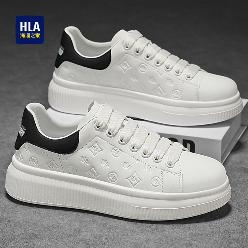 海澜之家麦.昆小白鞋男款2026新款潮流休闲运动鞋子厚底增高板鞋