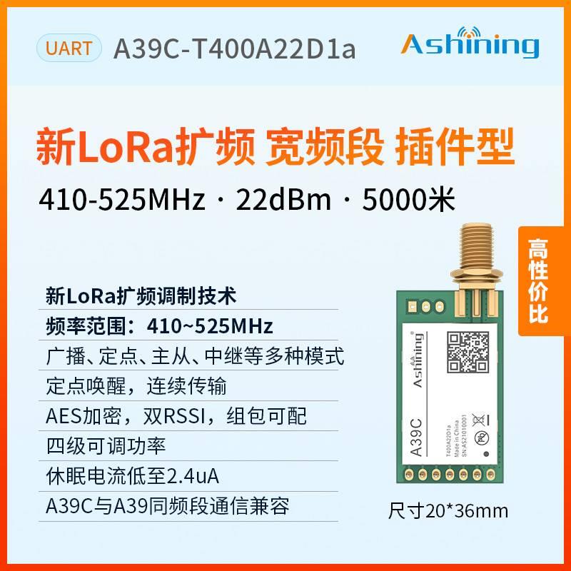 新LoRa433无线串口收发中继模块透传UART通讯LLCC68替SX1278数传