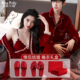 红色睡衣结婚新婚情侣套装 新人拖鞋 一对加绒加厚高级感一男一女方