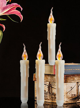 LED仿真流泪电子蜡烛灯长蜡杆蜡道具无烟无明火环保搭配烛台摆件