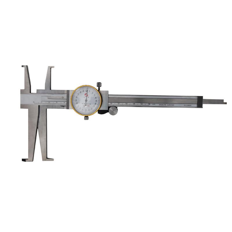 上申双内爪带表卡尺内沟槽9-150mm双内沟槽防震表盘刀头款