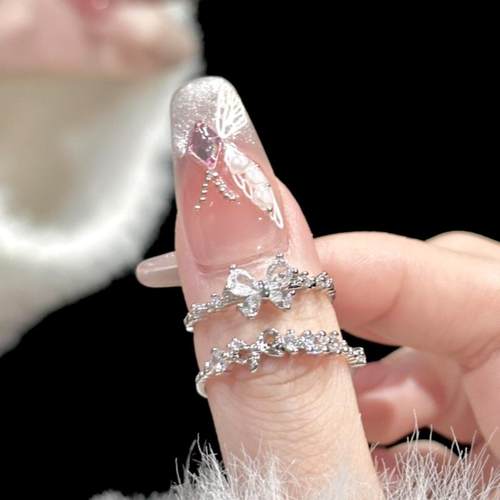 甜心公主闺蜜纯银情侣对戒