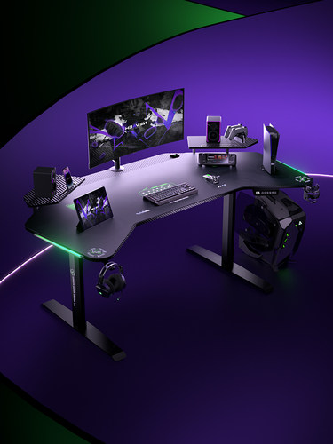 诚盛游戏桌双电机电动升降桌异形锚桌电脑桌家居智能桌Maxpro