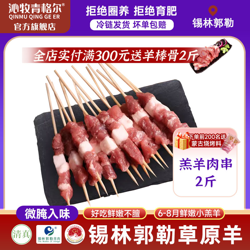 原味羊肉串沁牧青格尔烧烤食材