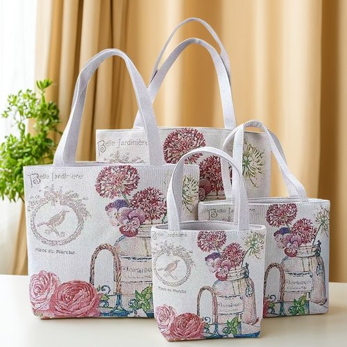 双面刺绣帆布包容量单肩包通勤包