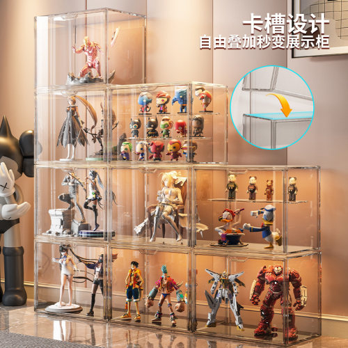 手办展示柜亚克力盲盒收纳展示架