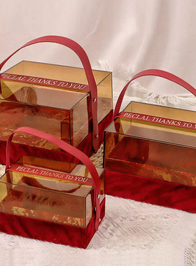 新款绒布亚克力结婚伴手礼回礼礼物包装盒婚庆喜糖盒礼盒桌糖伴娘