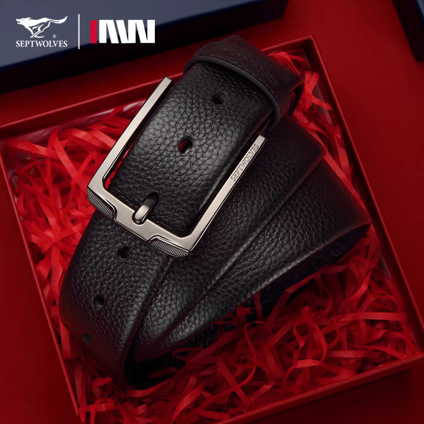 七匹狼皮带男士2026新款真皮针扣腰带男款正品纯头层牛皮爸爸裤带