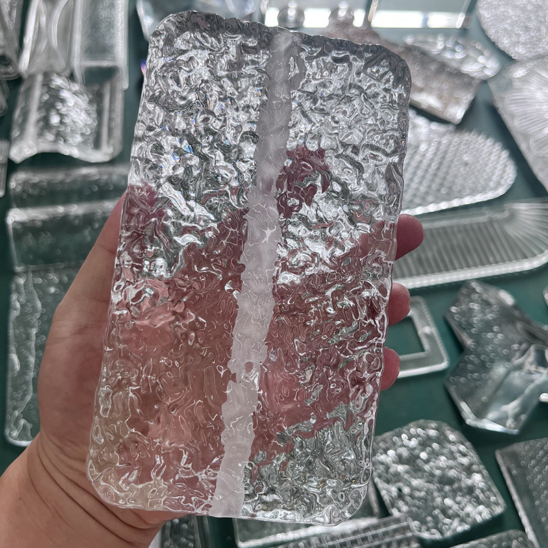 超白方形冰晶圆片石头纹水晶挂片网红方形不锈钢屏风酒店会所装饰
