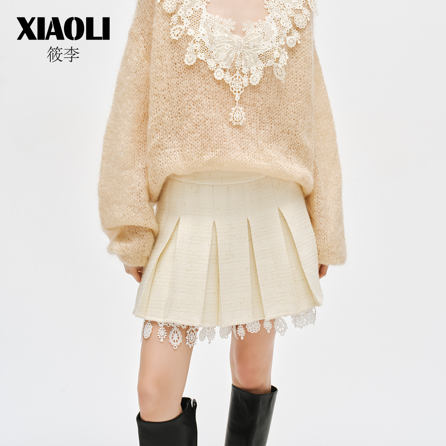 XIAOLI/筱李XIAOLI筱李26春季新款绣珠logo小香风