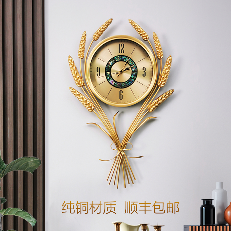 纯铜轻奢挂钟餐厅创意时尚石英钟