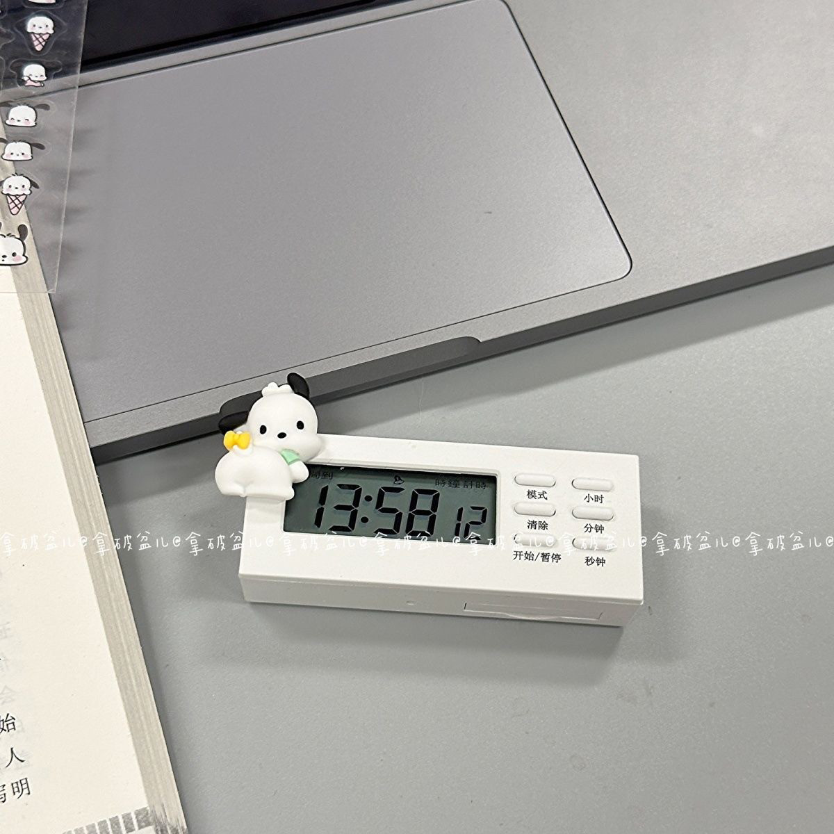 귀여운 파차 개 타이머 휴대용 도서관 침묵 학생 자기 훈련 타이머 제한된 시간 알람 시계
