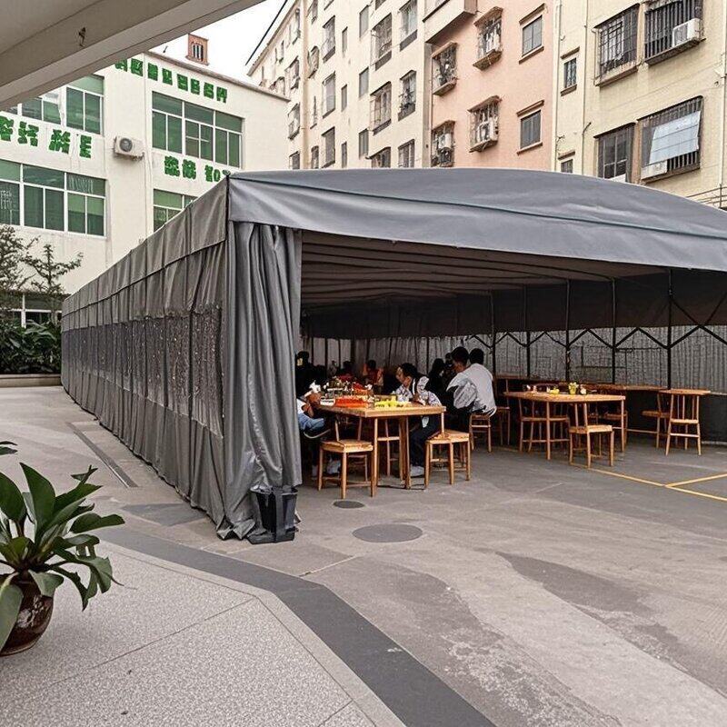 推拉雨棚户外移动帐篷伸缩大排档夜宵棚大型仓库蓬伸缩停车棚