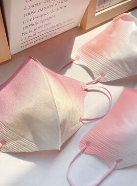 网红浪漫樱花腮红渐变色口罩3D立体式不易花妆防风透气明星同款薄